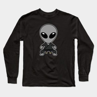 Karate Gray Alien Extraterrestrial Dark Gi Long Sleeve T-Shirt